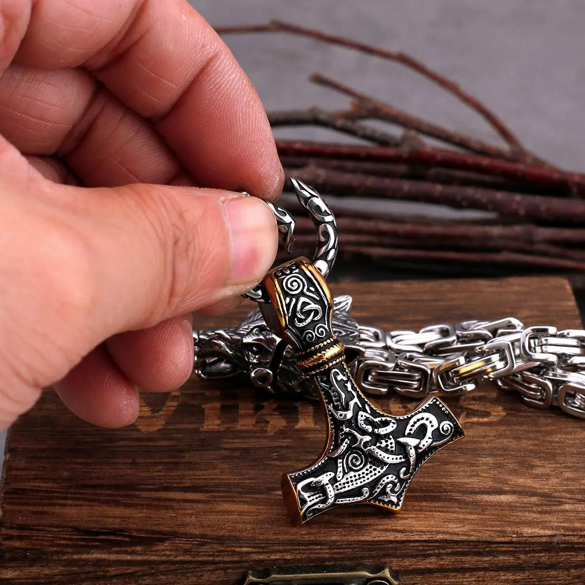 Thor Wolfstrike Pendant Necklace